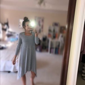 gray & blue striped Matilda Jane dress